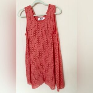 India Boutique Coral Eyelet Coverup dress